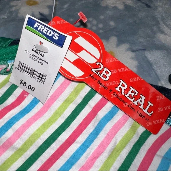 💥 2B Real Girls Size 5 6 Two Piece Outfit Shorts Set New NWT - Picture 15 of 15